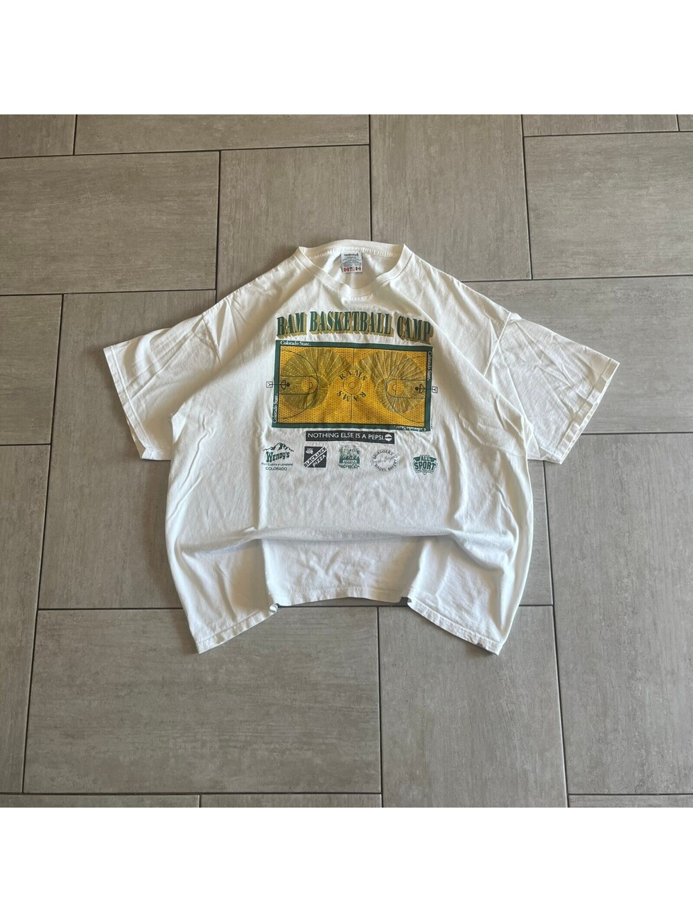 Vintage Adidas Basketball Camp Graphic T-Shirt Size XXL White Cotton